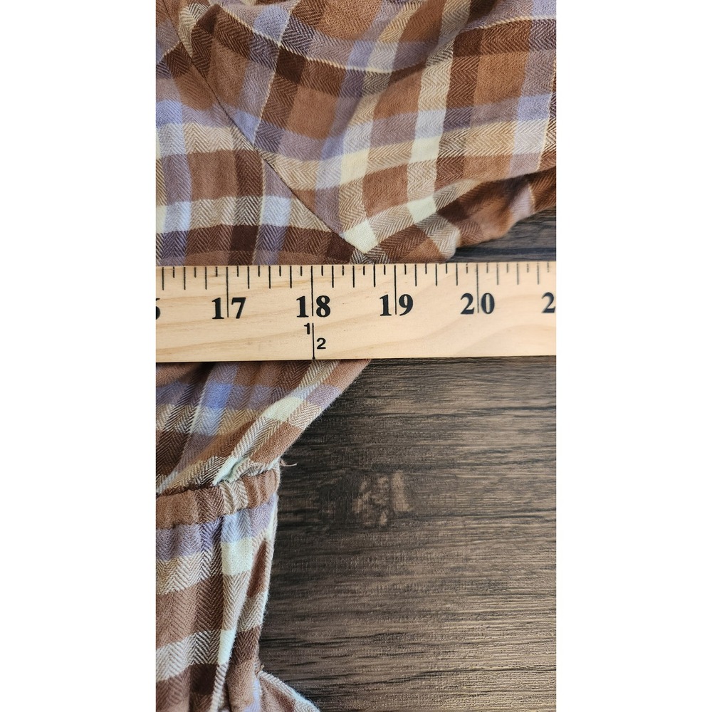 Madewell Brown Plaid Long Sleeve Midi Dress - Picture 6 of 8